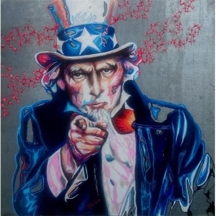 Peinture Uncle Sam par Medeya Lemdiya | Tableau Pop-art Métal Portraits