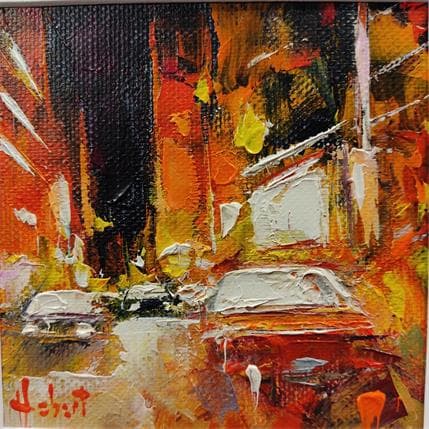 Pintura Nuit à New York por Hébert Franck | Pintura Figurative Oil Landscapes, Urban