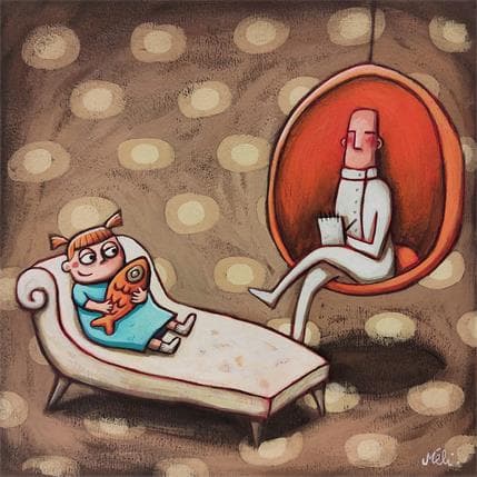 Peinture Le deuil par Catoni Melina | Tableau Art naïf Acrylique Animaux, Scènes de vie