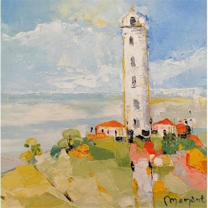 Peinture Le phare au bout de la pointe verte par Menant Alain | Tableau  Acrylique