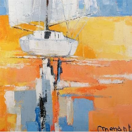 Peinture Reflets de coque blanche par Menant Alain | Tableau  Acrylique