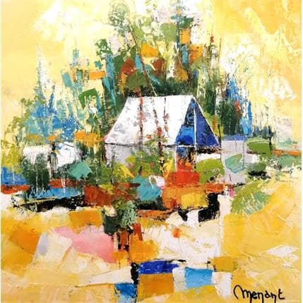 Peinture Chez Mr Talamona, rivière bleue par Menant Alain | Tableau Figuratif Acrylique, Huile Paysages