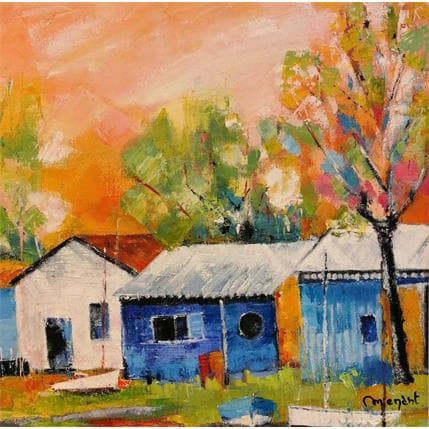 Peinture Maisons de pêcheurs par Menant Alain | Tableau Figuratif Acrylique, Huile Paysages