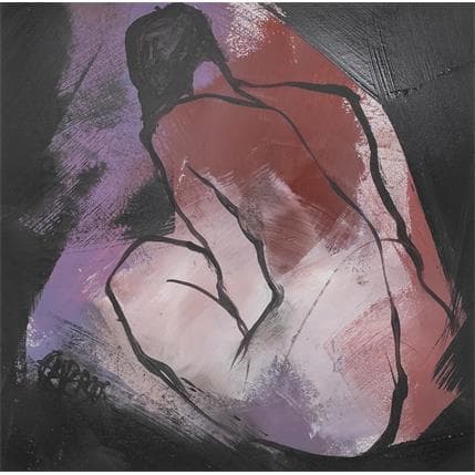 Peinture Tendre violet 1 par Chaperon Martine | Tableau Figuratif Acrylique Nu
