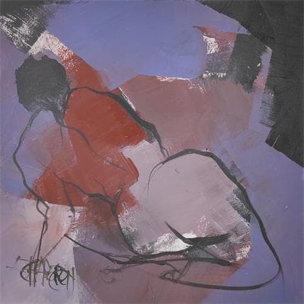 Painting Tendre violet 2 by Chaperon Martine | Painting Figurative Acrylic Nude
