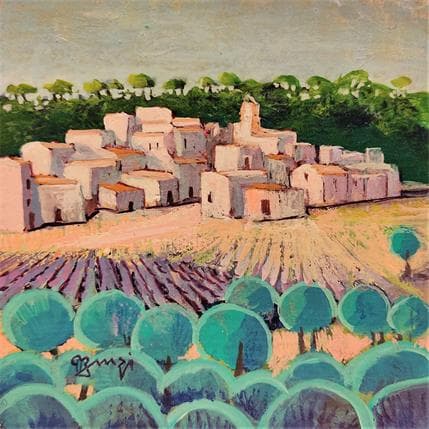 Painting AL88 Paysage provençal by Burgi Roger | Painting Figurative Acrylic Landscapes