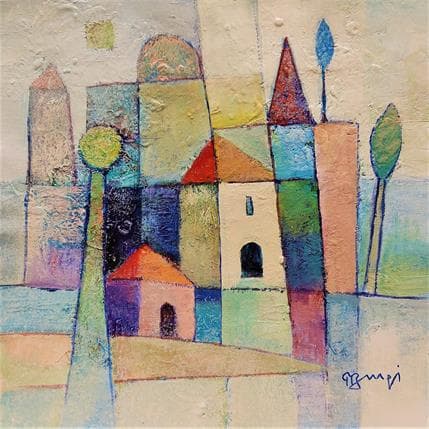 Peinture AM65 La lagune par Burgi Roger | Tableau Figuratif Acrylique Marine, Paysages