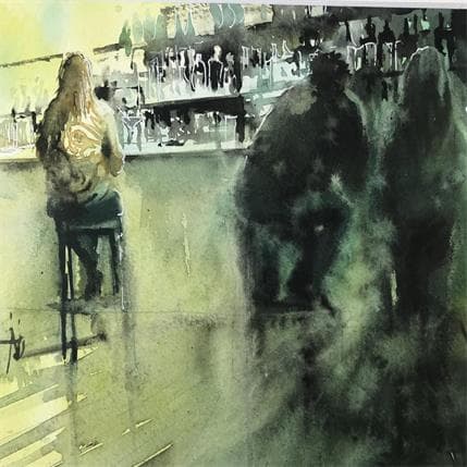 Peinture Elle ne resterait pas seule longtemps par Abbatucci Violaine | Tableau  Aquarelle Scènes de vie