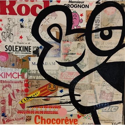 Painting Pink panthère by Kikayou | Painting Pop-art Graffiti