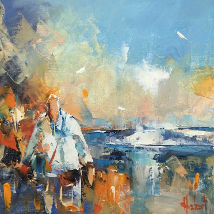 Peinture Pêcheur par Hébert Franck | Tableau Figuratif Huile Marine