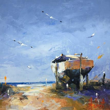 Peinture Sur le rivage par Hébert Franck | Tableau Figuratif Huile Marine