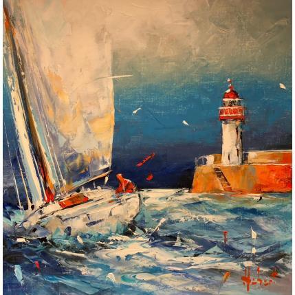 Peinture Le phare par Hébert Franck | Tableau Figuratif Huile