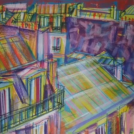 Peinture Voltige voltigeurs voltigeuses par Anicet Olivier | Tableau Figuratif Acrylique Urbain