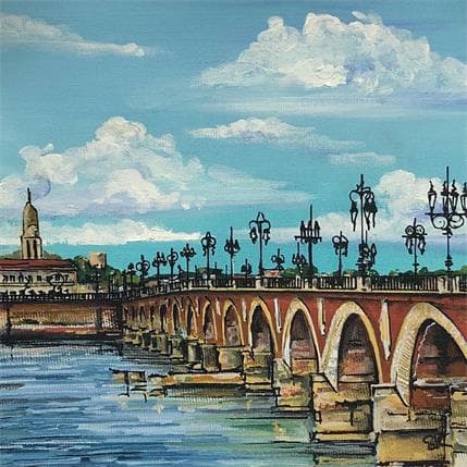Painting Le pont sur la Garonne by Touras Sophie-Kim  | Painting Figurative Pop icons, Urban