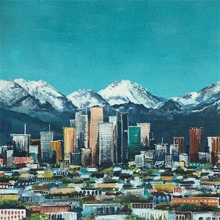 Peinture Los Angeles et les montagnes St Gabriel par Touras Sophie-Kim  | Tableau Figuratif Urbain