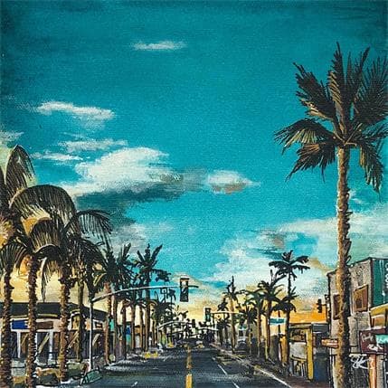 Peinture Sur les routes de Californie L.A par Touras Sophie-Kim  | Tableau Figuratif Urbain