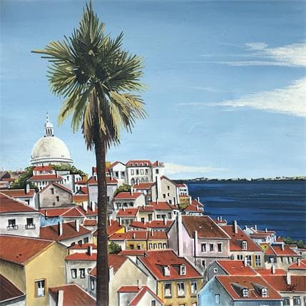 Painting Vue depuis le mirador Saint Estevao de Lisbonne by Touras Sophie-Kim  | Painting Figurative Urban
