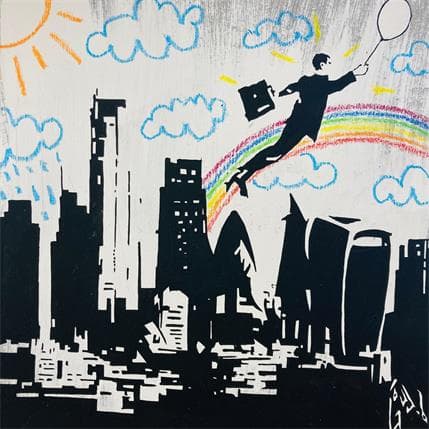 Peinture Fly away again par Di Vicino Gaudio Alessandro | Tableau  Acrylique