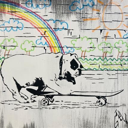Peinture Skater dog par Di Vicino Gaudio Alessandro | Tableau  Acrylique