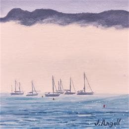 Peinture Brume sur le Cap Canaille par Argall Julie | Tableau Figuratif Huile Marine, Paysages