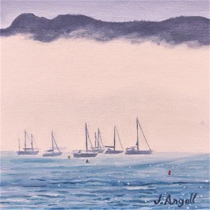 Peinture Brume sur le Cap Canaille par Argall Julie | Tableau Figuratif Huile Marine, Paysages