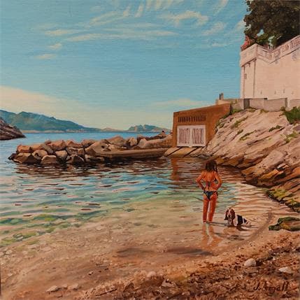 Peinture Sous le pont de la Fausse Monnaie par Argall Julie | Tableau Figuratif Huile Marine, Scènes de vie