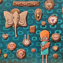 Peinture Mes nombreux amis par Catoni Melina | Tableau Art naïf Acrylique Animaux, Scènes de vie