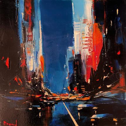 Peinture Under the blue night sky par Bond Tetiana | Tableau Figuratif Huile Urbain