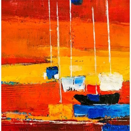 Peinture le soir, avec du vent par Menant Alain | Tableau Figuratif Acrylique, Huile Marine