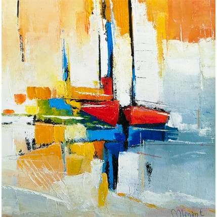 Peinture Deux frères au rouge par Menant Alain | Tableau Figuratif Acrylique, Huile Marine