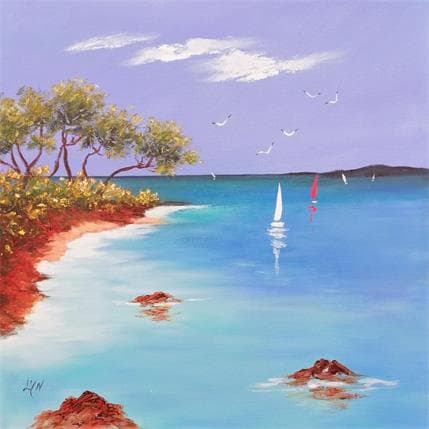 Peinture Cap au sud 2 par Lyn | Tableau Figuratif Huile Paysages