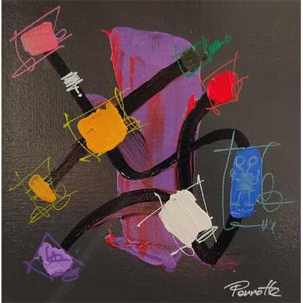 Peinture Indi par Perrotte | Tableau Abstrait Acrylique Minimaliste