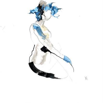 Peinture J'y réfléchis encore par YO | Tableau  Encre