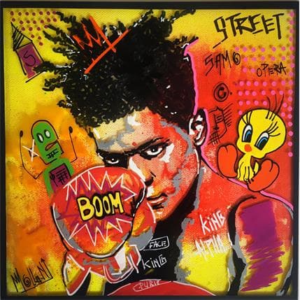 Peinture Basquiat Forever par Molla Nathalie  | Tableau Street Art Icones Pop