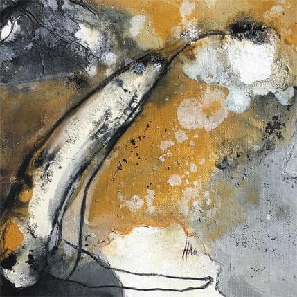 Peinture Itinéraire bis 1 par Han | Tableau Abstrait Minimaliste