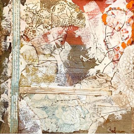 Painting A deux by Sablyne | Painting Raw art Acrylic Portrait