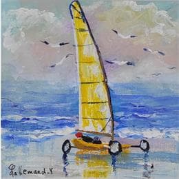 Pintura Char à voile por Lallemand Yves | Pintura Figurative Acrylic Life style, Marine