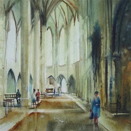 Peinture Visites des Jacobins par Abbatucci Violaine | Tableau Figuratif Aquarelle scènes de vie