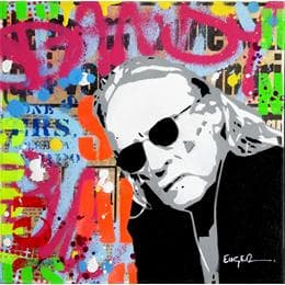 Gemälde Dandy von Euger Philippe | Gemälde Street art Acryl, Collage, Graffiti Musik, Pop-Ikonen