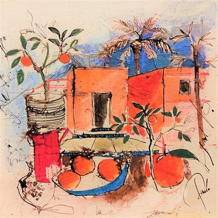 Peinture Mangues et grenades par Colombo Cécile | Tableau Figuratif Acrylique Paysages