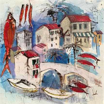 Peinture Jolie crique par Colombo Cécile | Tableau Figuratif Acrylique scènes de vie