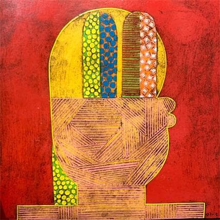 Peinture Perfil 10 par Ortiz Gustavo | Tableau Art Singulier Carton, Collage Portraits