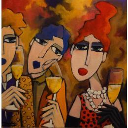 Painting Les amies by Fauve | Painting Figurative Acrylic Life style