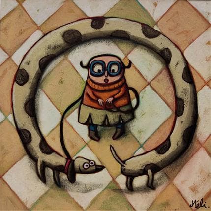 Peinture Rencontre avec soi-même par Catoni Melina | Tableau Art naïf Acrylique animaux, scènes de vie