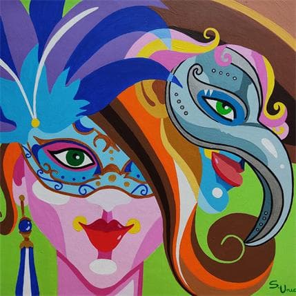 Peinture CARNAVAL par S.Uria | Tableau Figuratif Acrylique Portraits