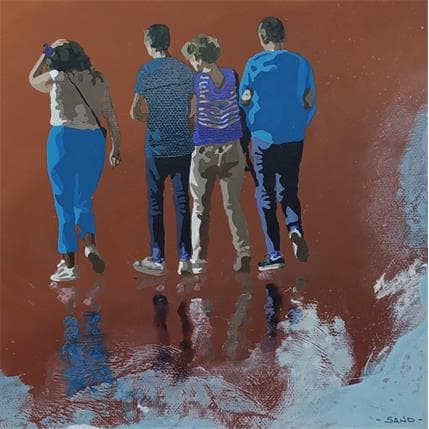 Peinture Fin de week-end par Sand | Tableau Figuratif Acrylique Scènes de vie