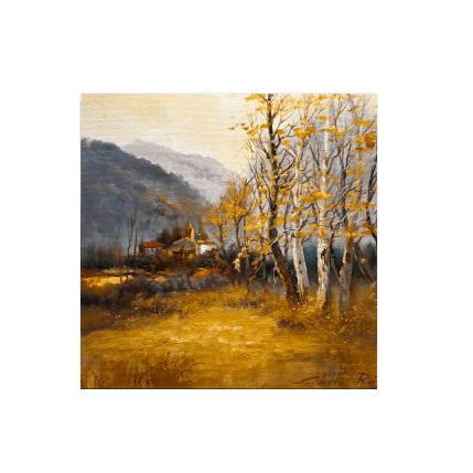 Peinture Alamos en Otoño par Cabello Ruiz Jose | Tableau  Huile