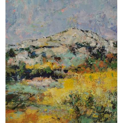 Painting Le luberon à vaugine by Vaudron | Painting Figurative Gouache Landscapes