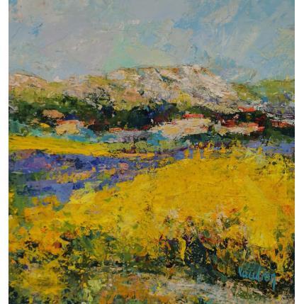 Painting Ballade sur le plateau de Sault by Vaudron | Painting Figurative Gouache Landscapes