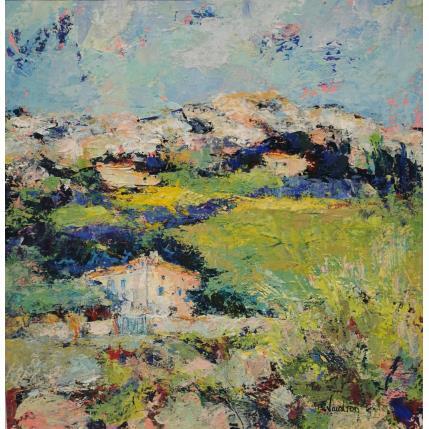 Painting Le mas de fontenille by Vaudron | Painting Figurative Gouache Landscapes